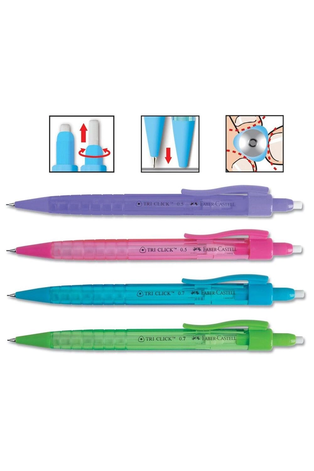 Faber-castell Versatil Kalem Tri Click 0.7 Mm Karışık Renk 1363 10
