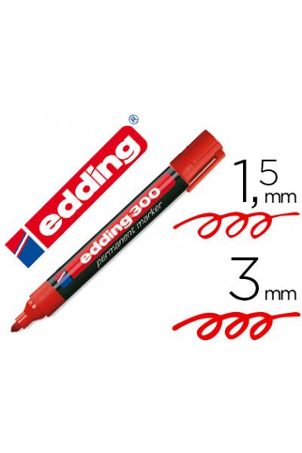 Edding Markör Permanent Yuvarlak Uçlu 1.5-3 Mm Kırmızı 300