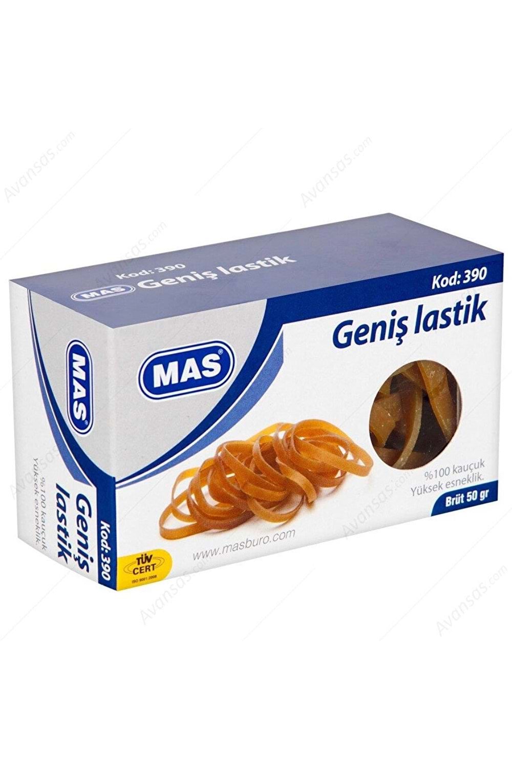 Mas Ambalaj Lastik Kutu Geniş 50 Gr 390