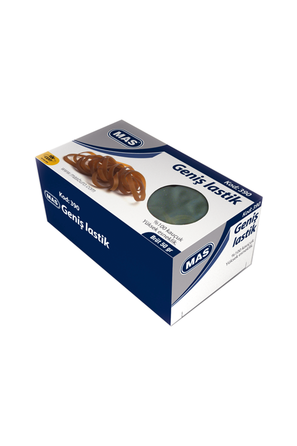 Mas Ambalaj Lastik Kutu Geniş 50 Gr 390