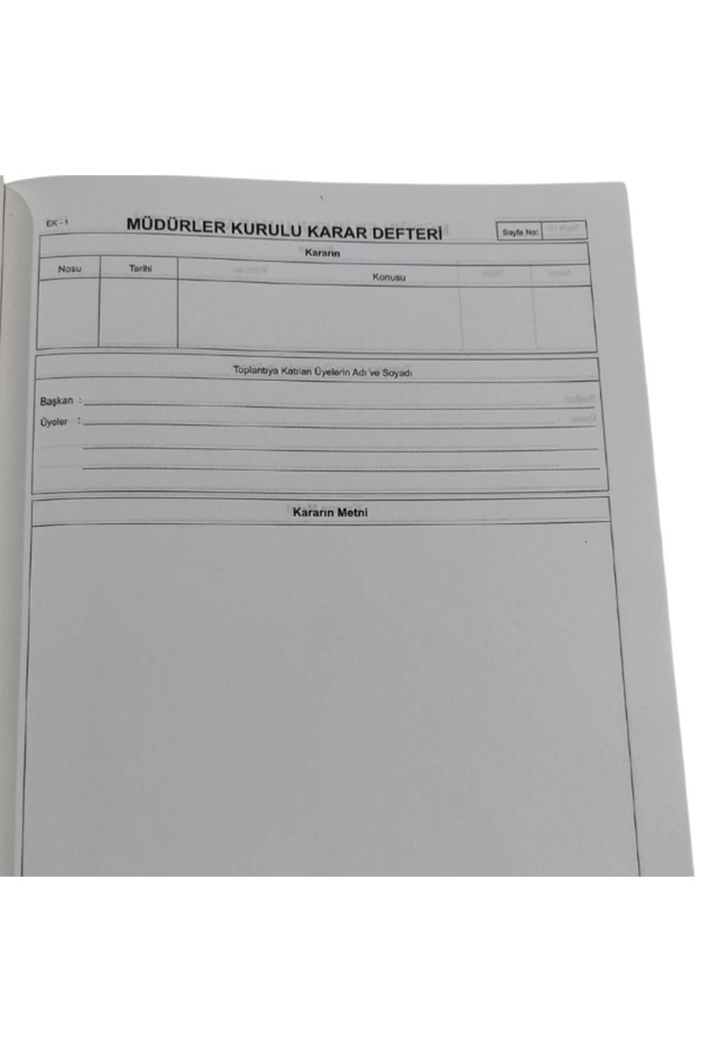 Müdürler Kurulu Karar Defteri
