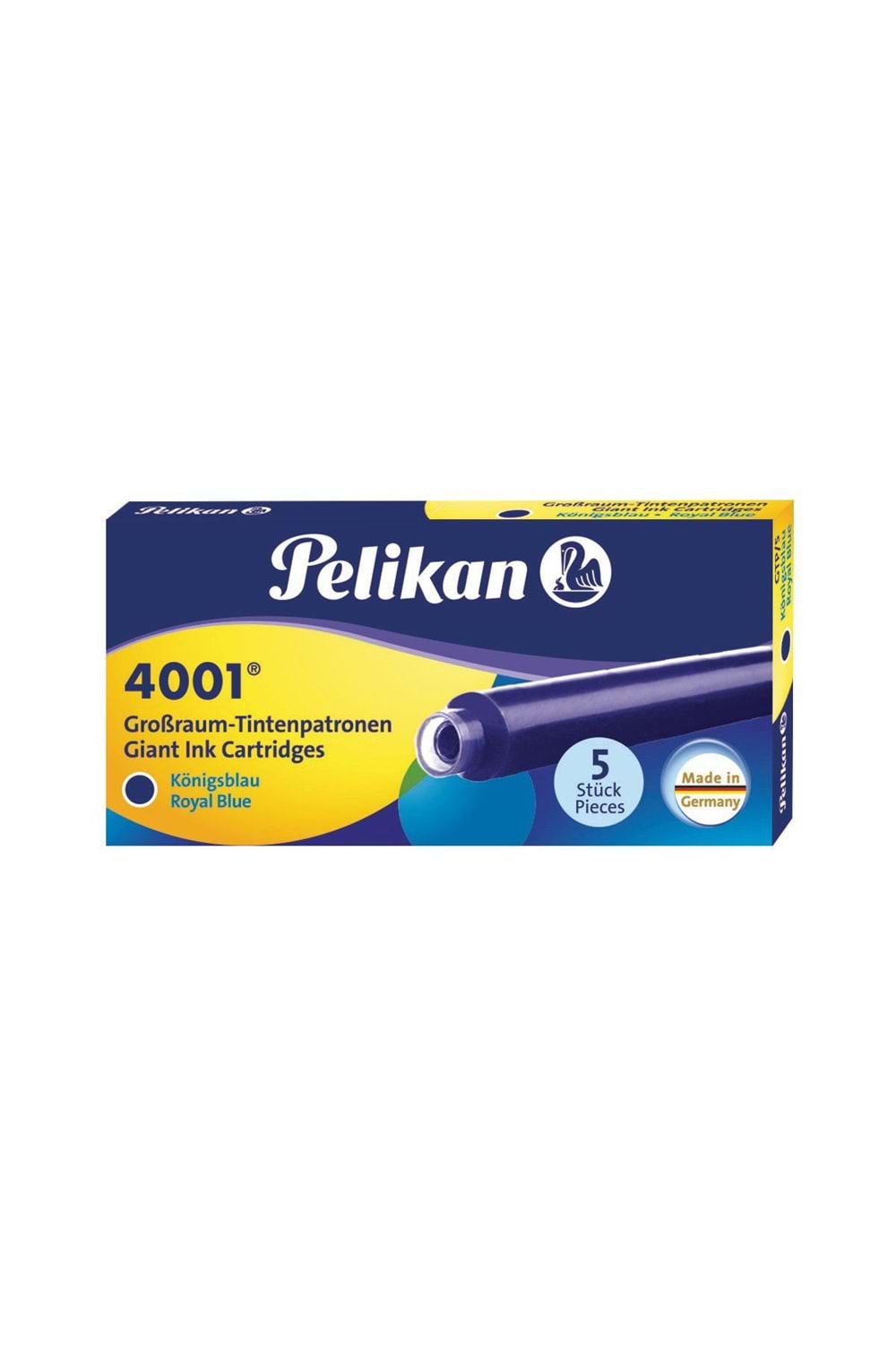 Pelikan Dolma Kalem Kartuşu Uzun Royal Mavi 5 Li 4001