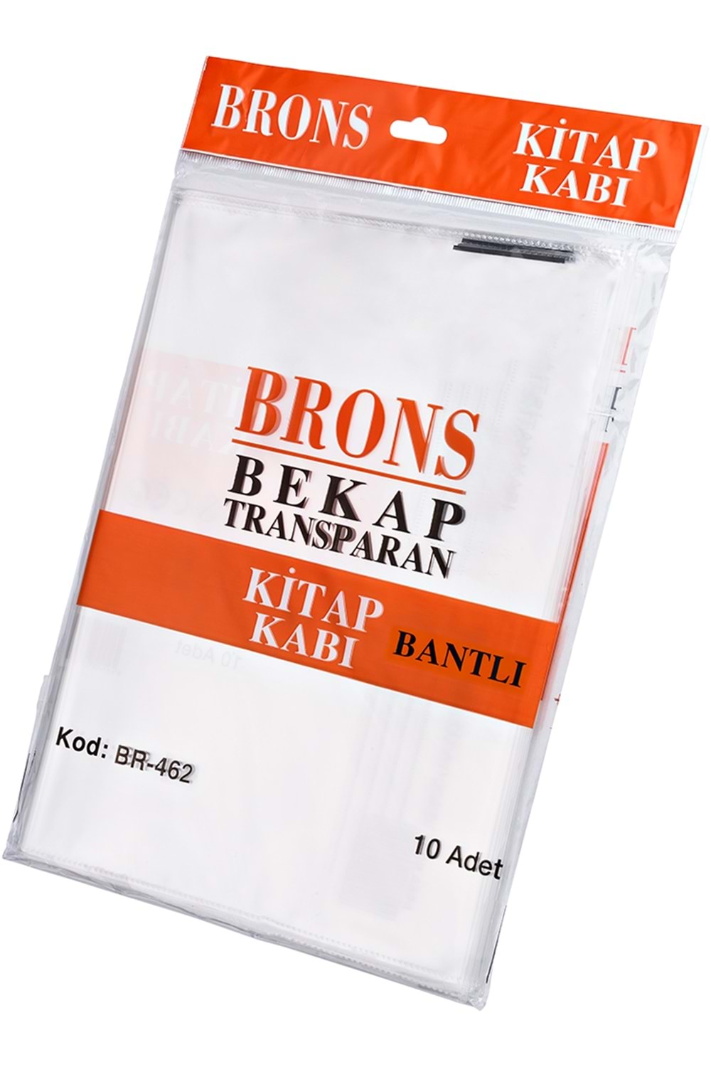Brons Hazır Kitap Kabı Şeffaf Bantlı 10'lu Ekonomik Paket | Br-462