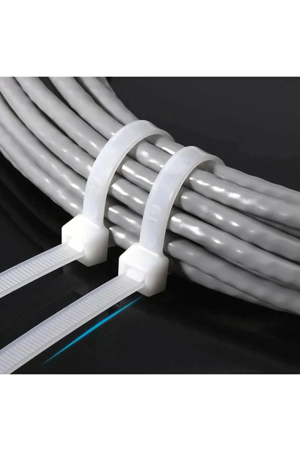 Master 505356 Plastik Kablo Bağı Cırt Kelepçe 3.6 X 300mm Beyaz (100 Adet)