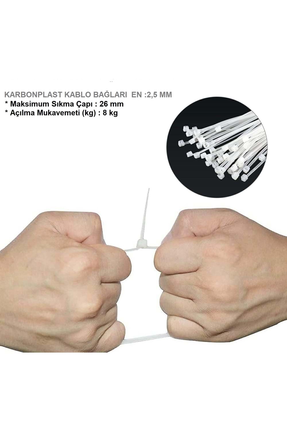 First Master Kablo Kelepçesi 100 Adet | 2.5 X 100mm