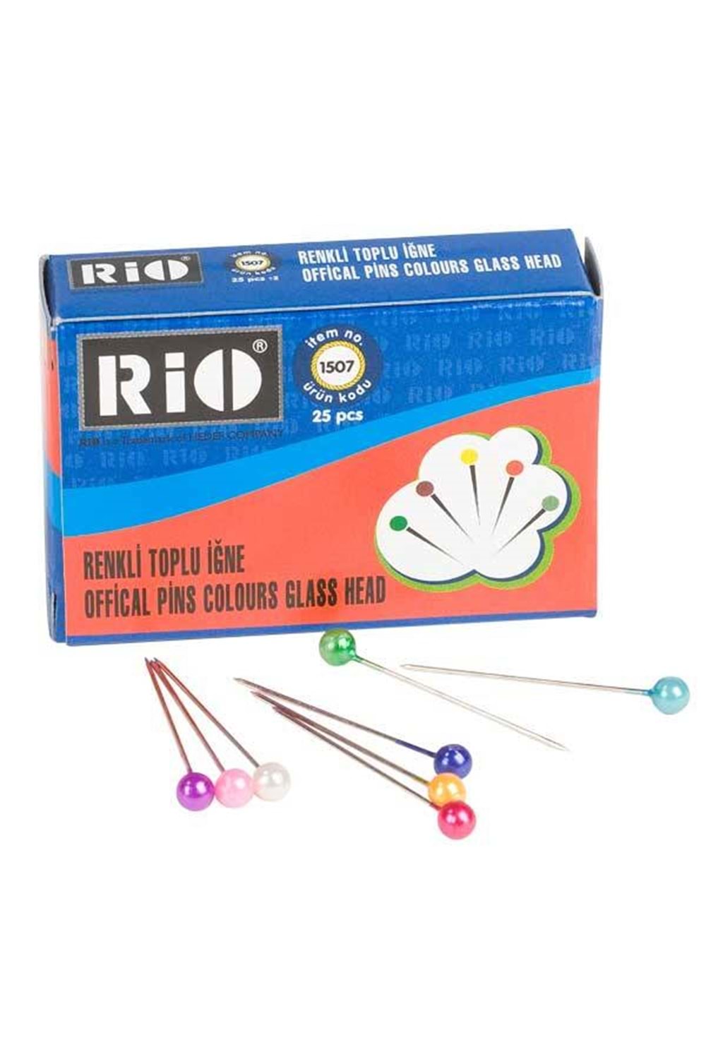 Rio 1507 | Renkli Başlı Toplu İğne