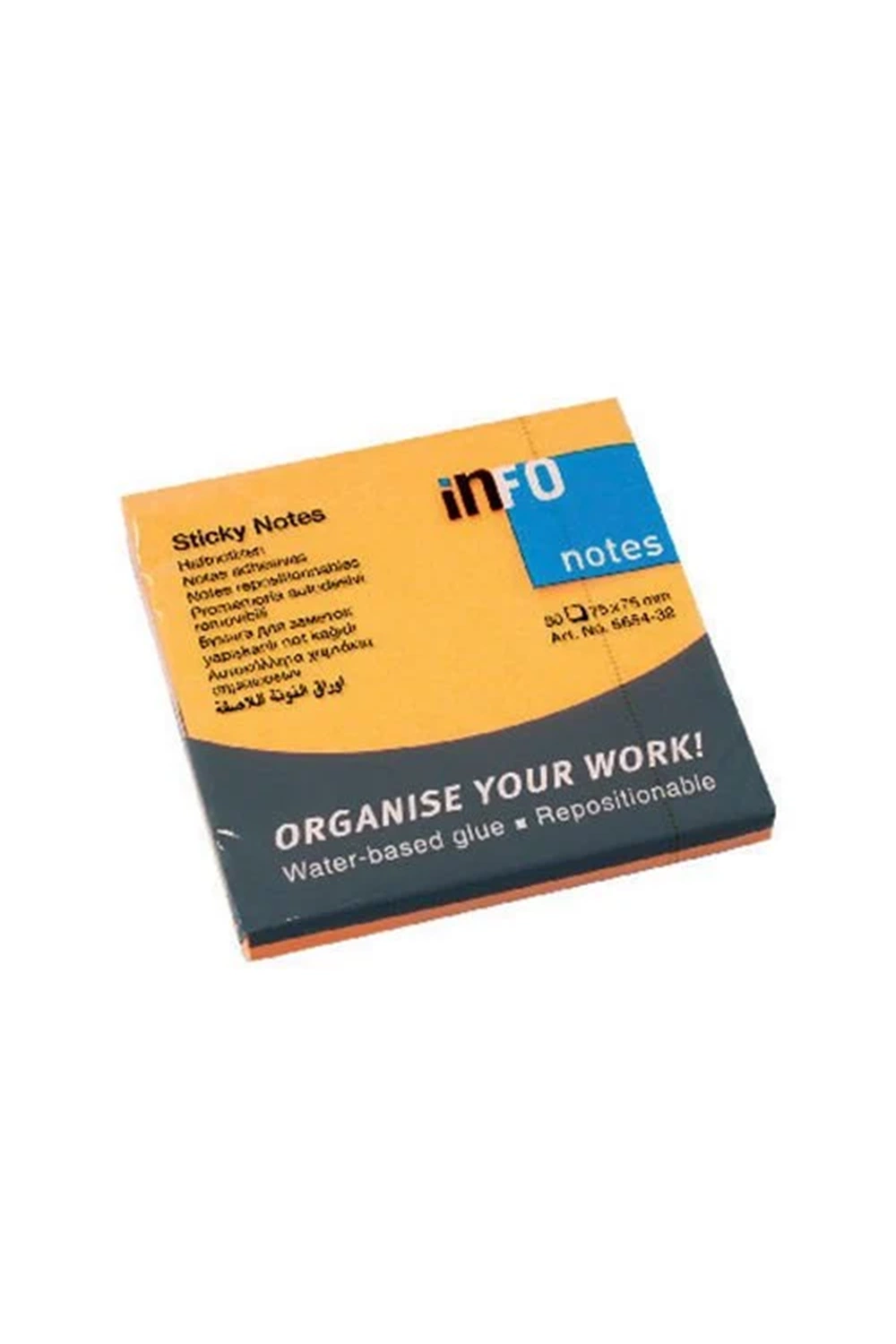 Halsa Info Notes 75x75 80 Yaprak Parlak Turuncu Not Kağıdı