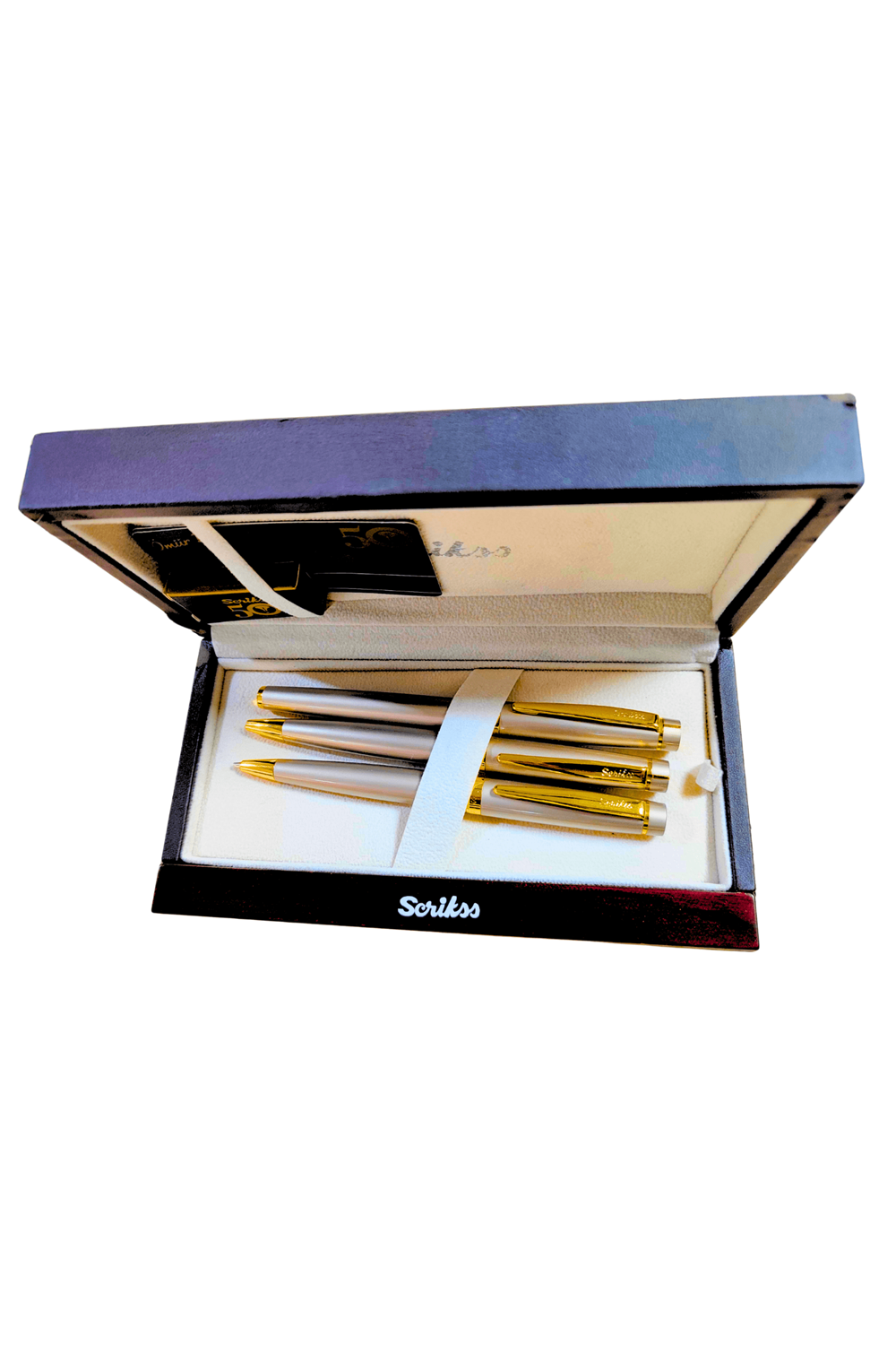 Scrikss Honour 38 Üçlü Takım Saten Altın Kalem Seti | Tükenmez & Dolma & Versatil Kalem