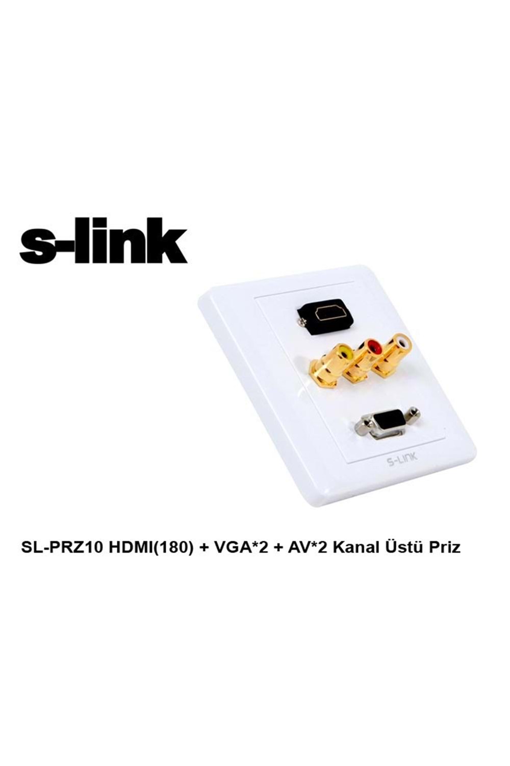 S-link Sl-prz10 Hdmı(180) + Vga-2 + Av-2 Kanal Üst Priz
