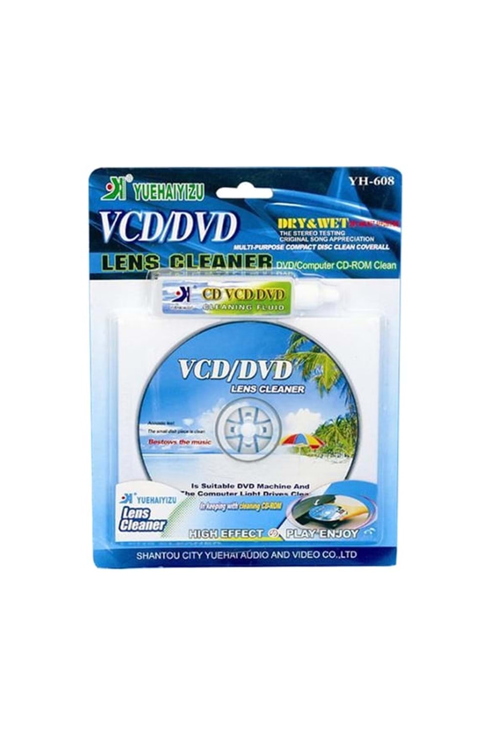 Yuehaiyizu Yh-608 Vcd/dvd/cd Rom Makinesini Kuru Ve Islak Lens Temizleyici