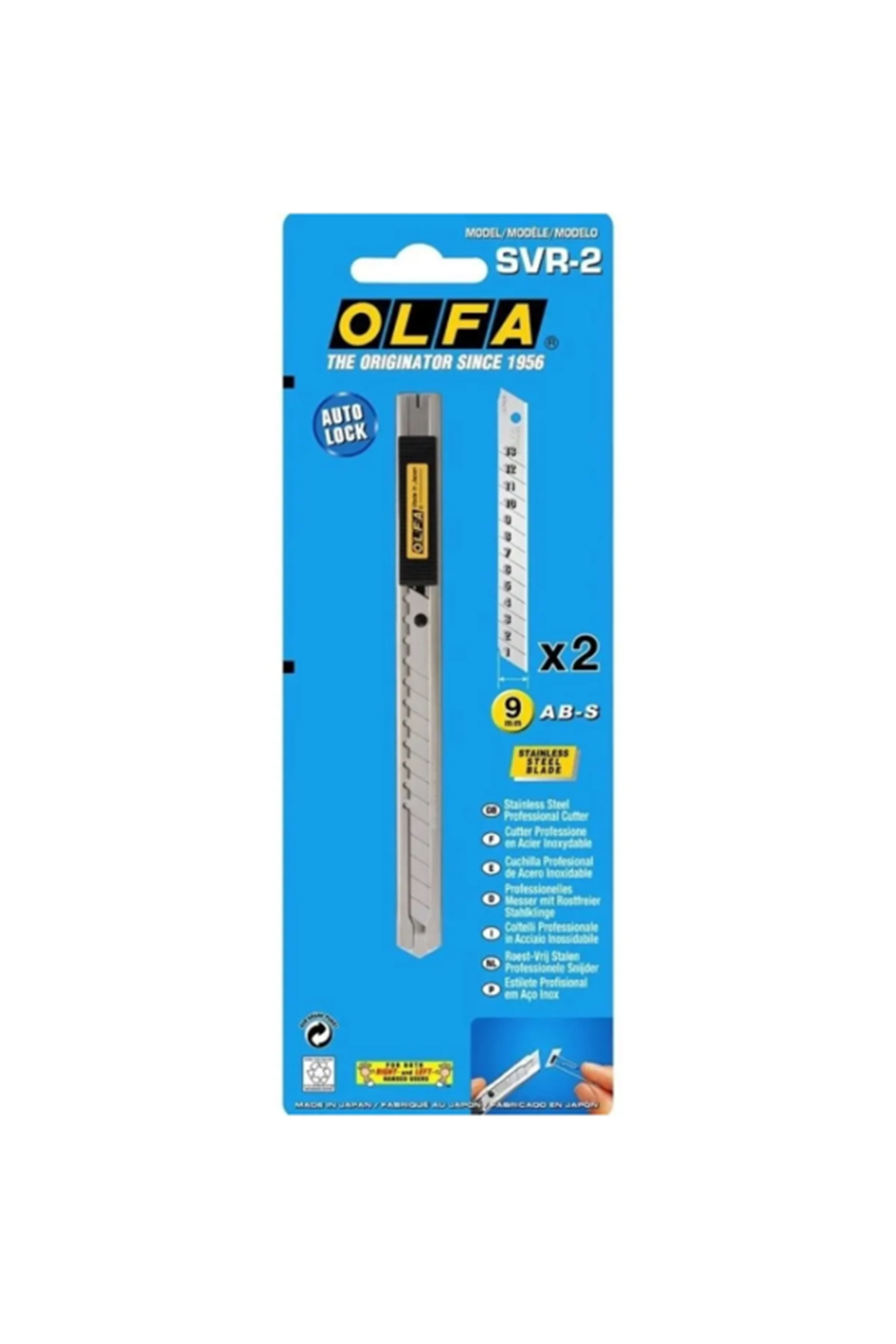 Olfa Svr-2 Çelik Gövdeli Otomatik Kilitli Dar Maket Bıçağı