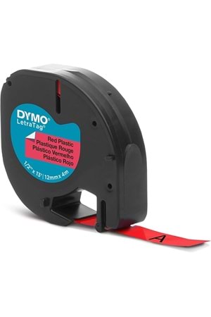 Dymo Letratag Şerit Plastik 12 Mmx4 Mt Kırmızı 91203