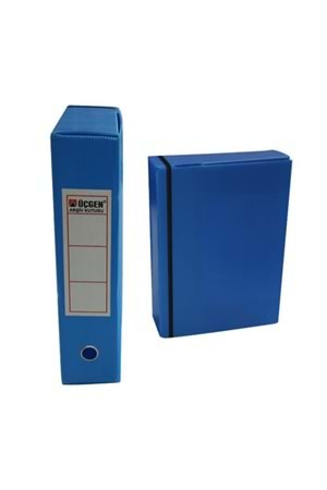 Üçgen Proje Kutusu Plastik Lastikli Battal Geniş 29x36x15 Mavi