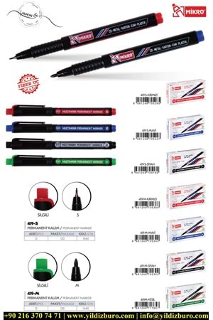 Mikro Asetat Kalemi Permanent S Seri Siyah Mk-419