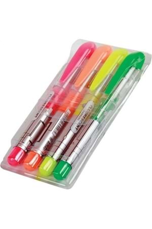 Aihao Fosforlu Kalem Karışık Kalem Tipi 4'lü Paket | Ah 601-4