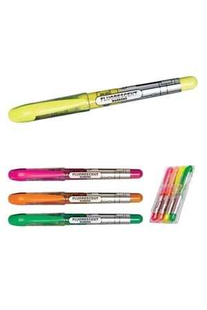 Aihao Fosforlu Kalem Karışık Kalem Tipi 4'lü Paket | Ah 601-4