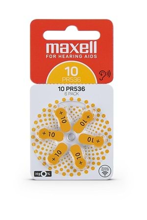 Maxell Pr536 (10) 1.4v Düğme Kulaklık Pili 6’lı Paket
