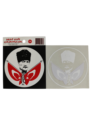 Araç Cam Çıkartma 4 (atatürk Ve Bayraklar)