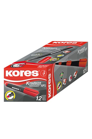 Kores K-marker Permanent Xp1, Round Tip Red Yuvarlak Uç