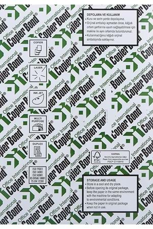 Copier Bond A4 Fotokopi Kağıdı, 210x297x500, 500 Yaprak | K380a-4