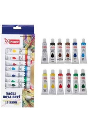 Mikro Yağlı Boya 12 Renk 9 Ml