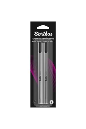 711 Slim | Tükenmez Kalem Refil Siyah 2'li Blister