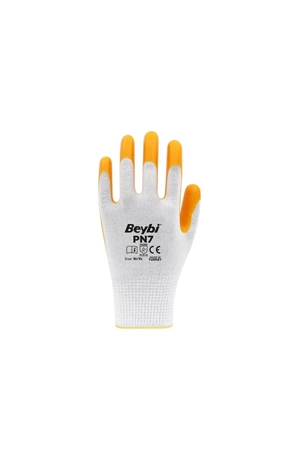 Beybi Nitril Poly Pn7 10 Beden Beyaz Sarı Eldiven