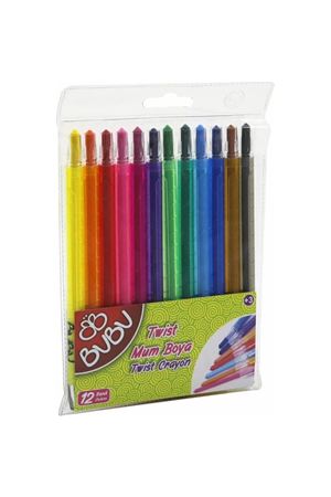 Bu-bu Çevirmeli Mum Boya Twist Crayon 12 Renk | 00044