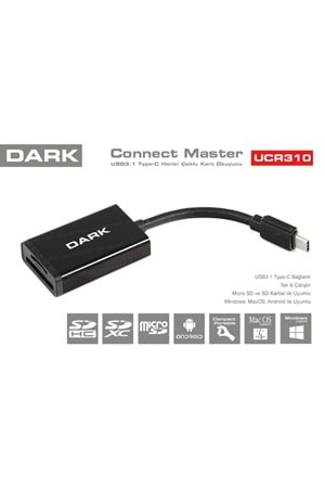 Dark Dk-ac-ucr310 Usb3.1 Type-c Harici Çoklu Kart Okuyucu