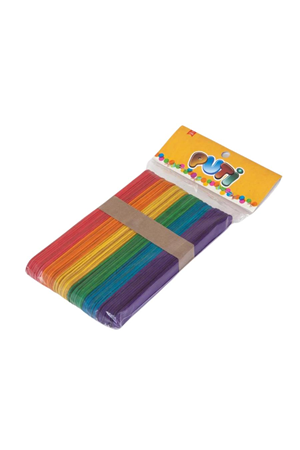 Puti Ahşap Büyük Dil Çubuğu Renkli 50 Li 4605