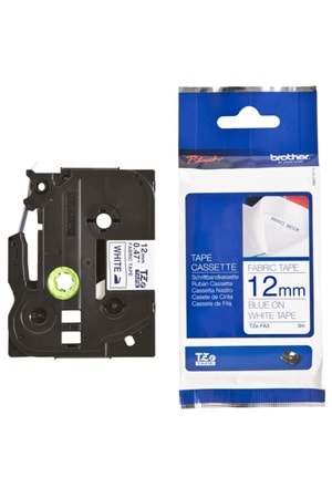 Brother Tze-fa3 P-ttouch Tekstil Ütü Bandı Beyaz Üzeri Mavi