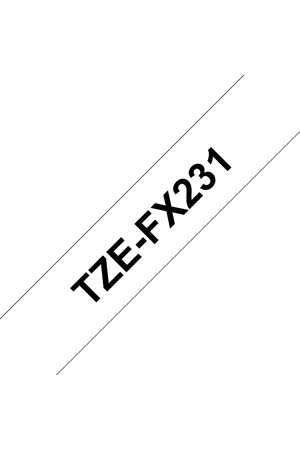 Brother Tze-fx231 12 Mm Beyazı Üzeri Siyah Esnek Laminasyonlu Etiket