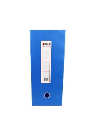 Üçgen Proje Kutusu Plastik Lastikli Geniş 24x32x9 Mavi