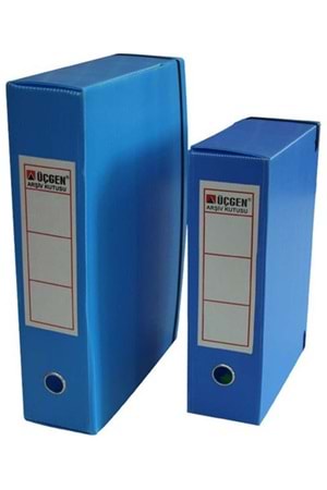 Üçgen Proje Kutusu Plastik Lastikli Geniş 24x32x9 Mavi