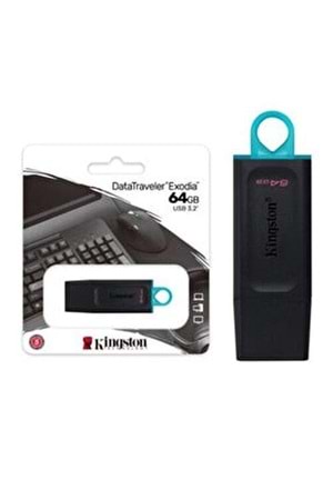 Kingston Dtx/64gb 64gb Usb3.2 Gen 1 Datatraveler Exodia (black + Teal) Flash Bellek