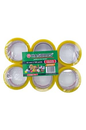 Hasbant Şeffaf 45x100m Koli Bandı 6'lı