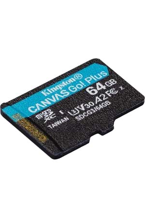 Kingston 64gb Microsdxc Canvas Go Plus 170r A2 U3 V30 Card + Adp Hafıza Kartı | Sdcg3/64gb