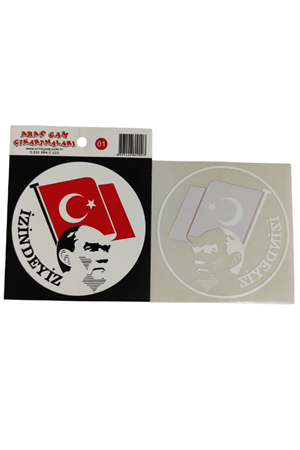 Araç Cam Çıkartma 1 (atatürk Ve Bayrak 