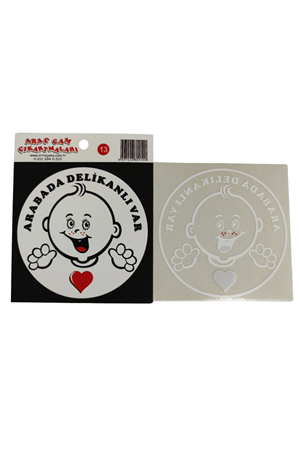 Araç Cam Çıkartma 13 (bebek Arabada Delikanlı Var)