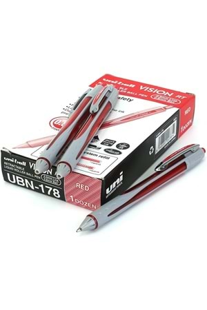 Uni-ball Vision 0.8 Mm Mekanik Roller Kalem Kırmızı 12'li Paket | Rt Ubn-178