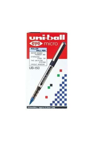 Uni-ball Roller Kalem Eye Micro Bilye Uç 0.5 Mm Mavi 12'li Paket | Ub-150