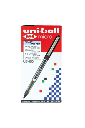 Uni-ball Roller Kalem Eye Micro Bilye Uç 0.5 Mm Siyah 12'li Paket | Ub-150