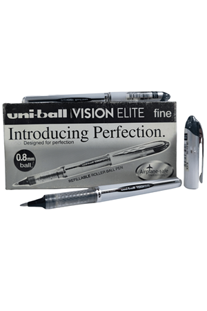 Uni-ball Roller Kalem Vision Elite Bilye Uç 0.8 Mm Siyah 12'li Paket | Ub-200