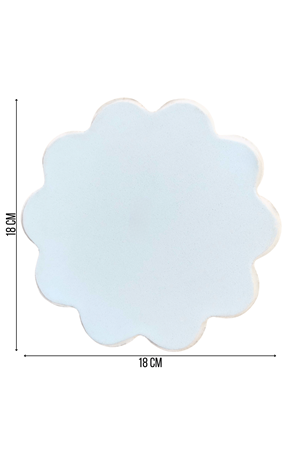 Çini Desenli Çiçekler Seramik Nihale 18 Cm Koruyucu Kaydırmaz Altlik Model 4