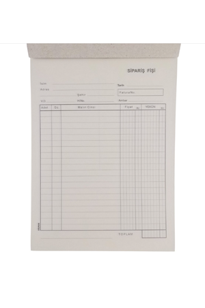 Dilman Sipariş Fişi 2-50 2n Otokopili | 4206