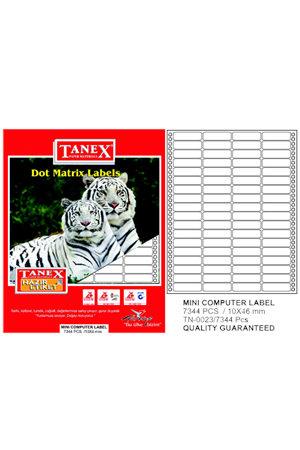 Tanex Sürekli Form Etiket 7344 Lü 10x46