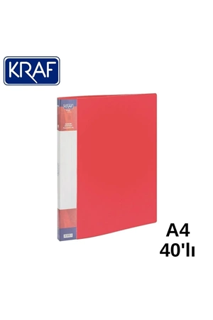 Kraf Sunum Dosyası A4 40'lı Kırmızı