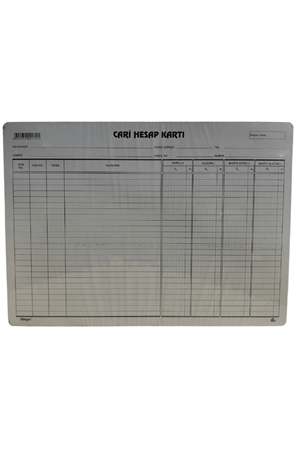 Özkan Cari Hesap Kartı Büyük Boy 100'lü Paket (yatay) | 0172