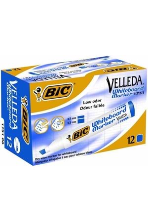 Bic Velleda 1751 Tahta Kalemi Kesik Uç Mavi 1.5mm