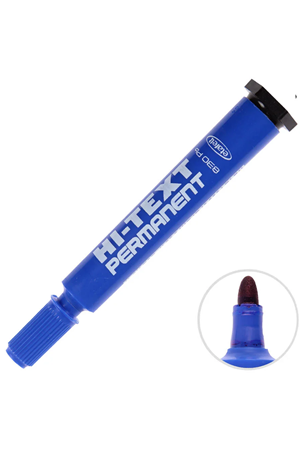 Hi-text Markör Permanent Yuvarlak Uçlu Mavi | 830pb